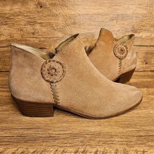 Jack Rogers Tan Suede Heeled Boots